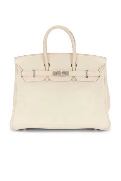 Pre-owned Hermes Swift Birkin 25 Handbag In Craie