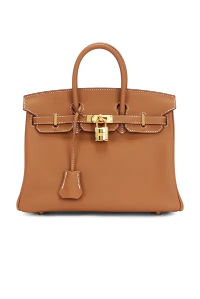Pre-owned Hermes Swift Birkin 25 Handbag In Gold