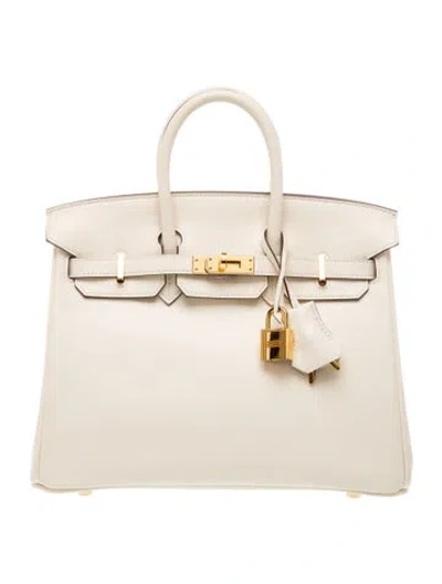 Pre-owned Hermes Swift Birkin 25 In Neutral