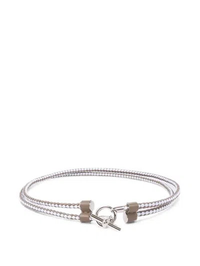 Pre-owned Hermes Swift Braided Leather Belt In Neutrals