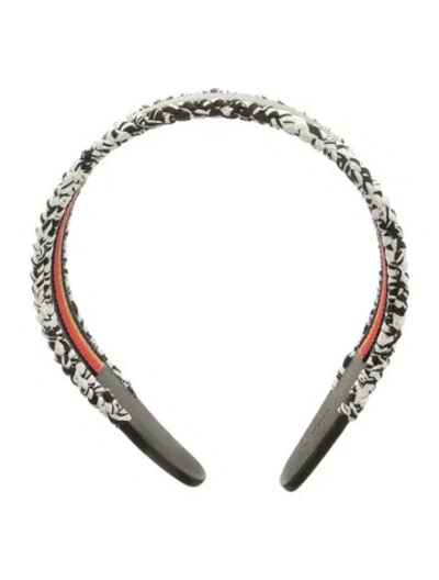 Pre-owned Hermes Swift Grace Silk Bloom Headband In Black/white