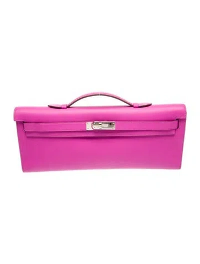 Pre-owned Hermes Swift Kelly Cut Clutch In Pink