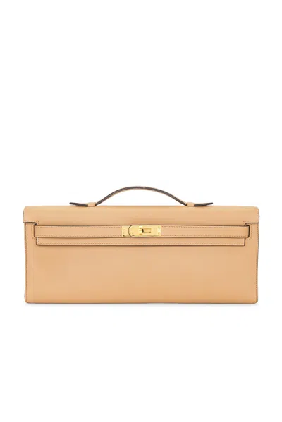 Pre-owned Hermes Swift Kelly Cut Pochette In Brown