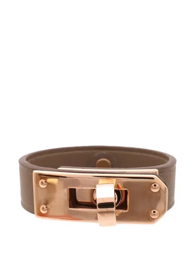Pre-owned Hermes Swift Kelly Glove Clip In Gray