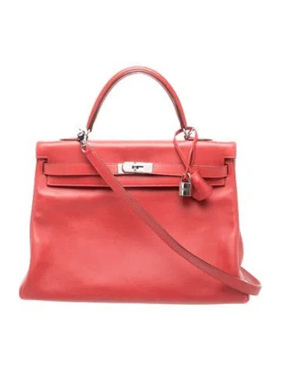 Pre-owned Hermes Swift Kelly Ii Retourne 35 In Red