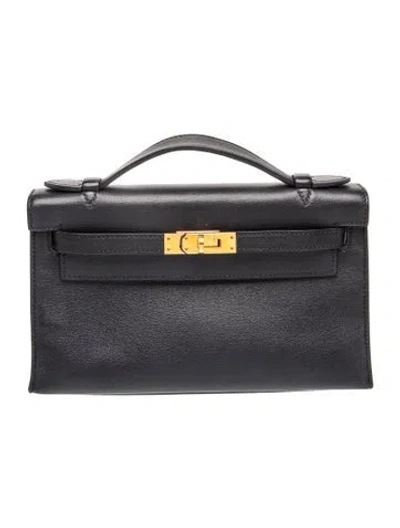 Pre-owned Hermes Swift Kelly Pochette In Black