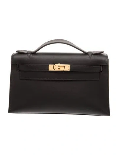 Pre-owned Hermes Swift Kelly Pochette In Black