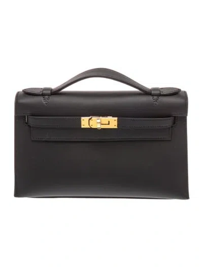 Pre-owned Hermes Swift Kelly Pochette In Black