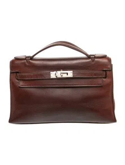 Pre-owned Hermes Swift Kelly Pochette In Brown