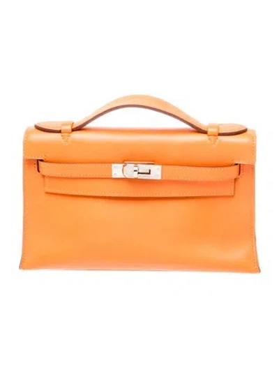 Pre-owned Hermes Swift Kelly Pochette In Orange