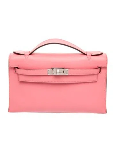 Pre-owned Hermes Swift Kelly Pochette In Pink