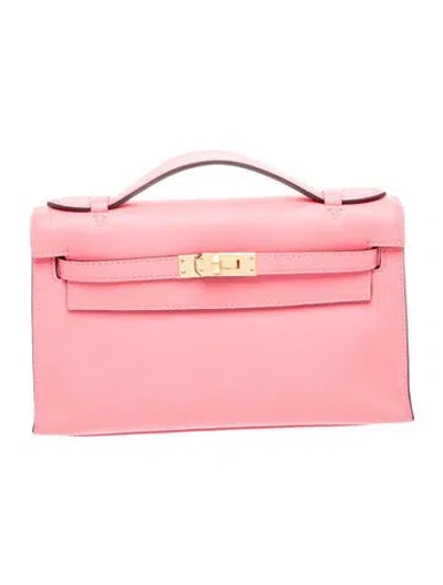Pre-owned Hermes Swift Kelly Pochette In Pink