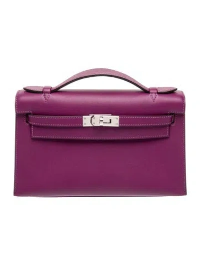 Pre-owned Hermes Swift Kelly Pochette In Purple