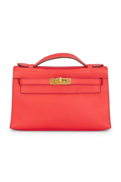Pre-owned Hermes Swift Kelly Pochette In Rogue Radieux