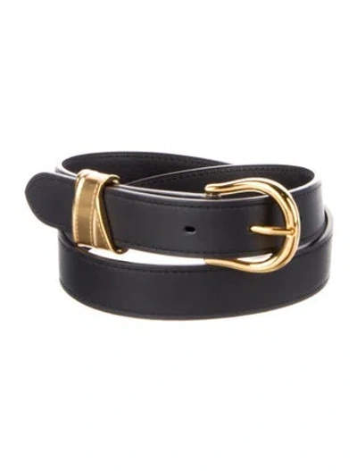 Pre-owned Hermes Swift Leather Belt Strap Belt In Black