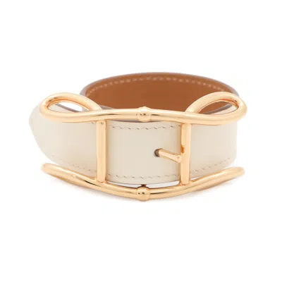 Pre-owned Hermes Swift Leather Charm Bracelet () In Gold