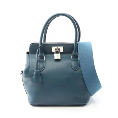 Pre-owned Hermes Swift Leather Handbag () In Blue