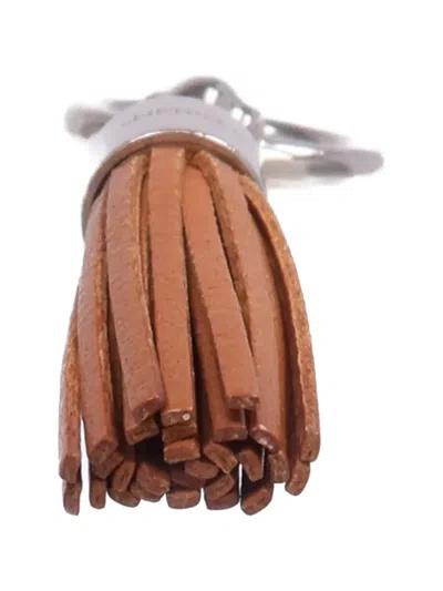 Pre-owned Hermes Swift Leather Tassel Charm In Brown