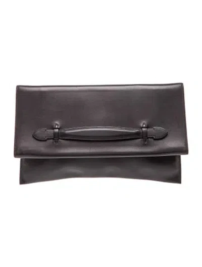 Pre-owned Hermes Swift Pliplat Clutch In Black
