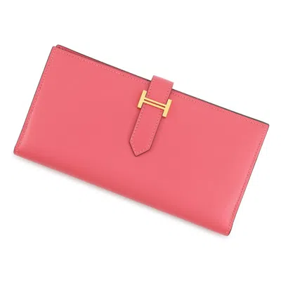 Pre-owned Hermes Tadelakt Leather Long Wallet (bi-fold) ()