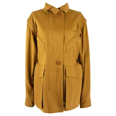 Pre-owned Hermes Tan  Jacket With Detachable Sleeves In Brown