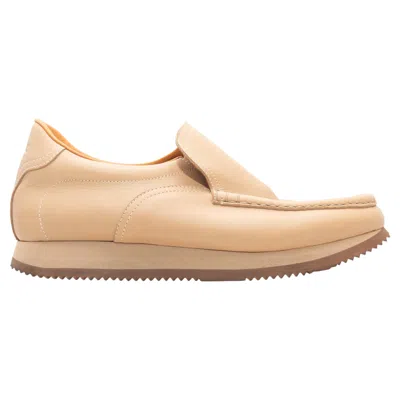 Pre-owned Hermes Tan  Slip-on Leather Loafers Size 40 In Brown