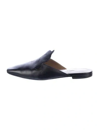 Pre-owned Hermes Tangeria Leather Mules In Blue