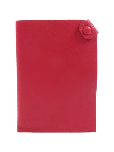 Pre-owned Hermes Tarmac Chamkila Passport Holder In Red