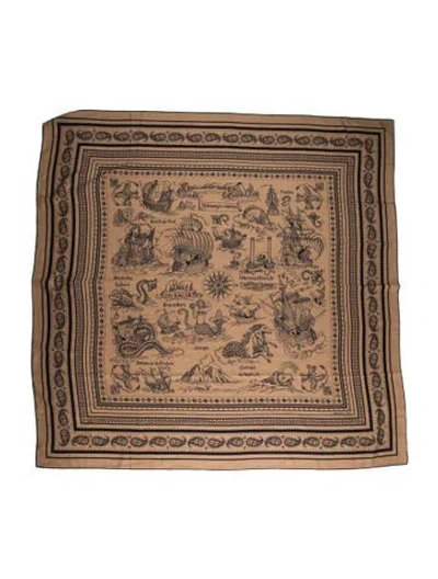Pre-owned Hermes Tatouages Marins Cashmere Shawl In Neutral