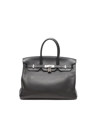 Pre-owned Hermes Hermès Taurillon Clemence Birkin 35 Bag In Black