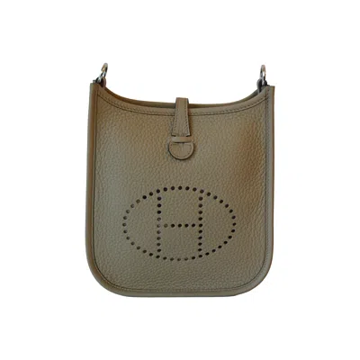 Pre-owned Hermes Taurillon Clemence Evelyne Tpm Beige Marfa