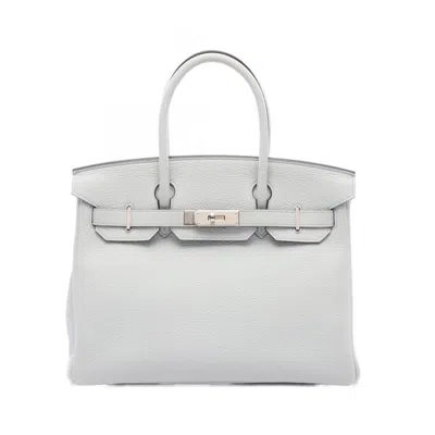 Pre-owned Hermes Taurillon Clemence Leather Handbag () In Blue