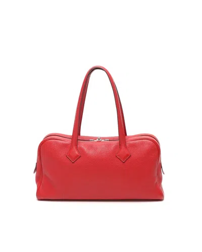 Hermes Hermès Taurillon Clemence Victoria Ii Elan 38 Bag In Red