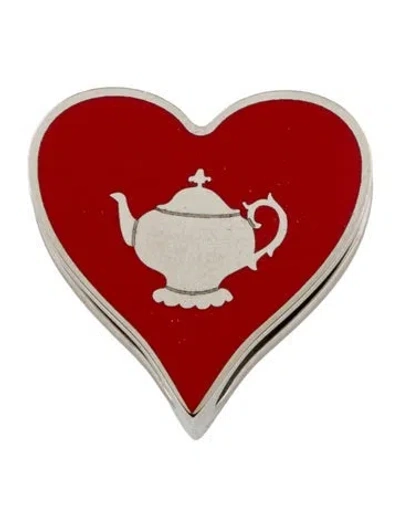 Pre-owned Hermes Tea Time Heart Twilly Scarf Ring In Red