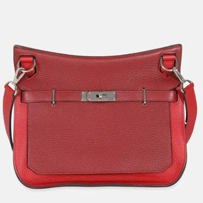 Pre-owned Hermes Team Jypsiere 28 Rouge H Casaque Clemence Phw In Red
