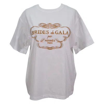 Pre-owned Hermes Tee Shirt White Brides De Gala Top New 42