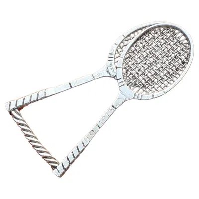 Pre-owned Hermes Hermès Tennis Racquets Ipta Silver Tie Clip In Multi
