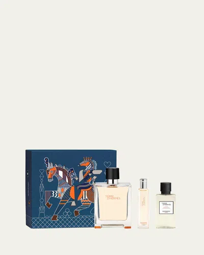 Hermes Terre D' Eau De Toilette 3-piece Father's Day Gift Box In Transparent