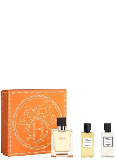 Hermes Hermès Terre D'hermès Eau De Toilette Gift Set 50ml In White