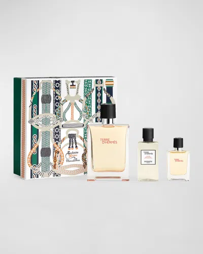 Hermes Terre D'hermès Eau De Toilette Gift Set In White