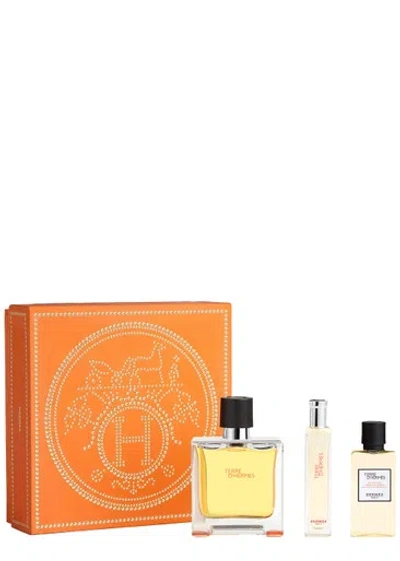 Hermes Hermès Terre D'hermès Pure Perfume Gift Set 75ml In White