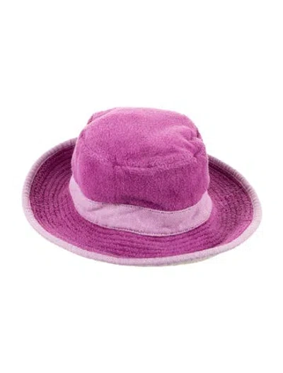 Pre-owned Hermes Terry Cloth Bucket Hat In Purple