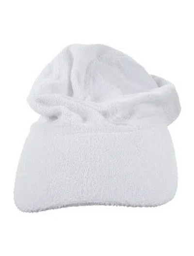 Pre-owned Hermes Terry Cloth Davis Cap In White