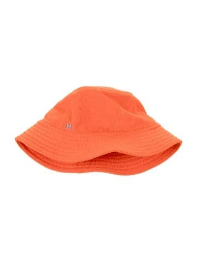 Pre-owned Hermes Terry Cloth Eden Bucket Hat In Orange