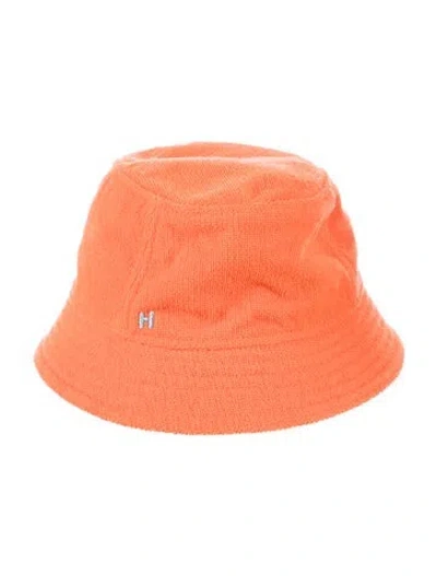 Pre-owned Hermes Terry Cloth Eden Bucket Hat In Orange