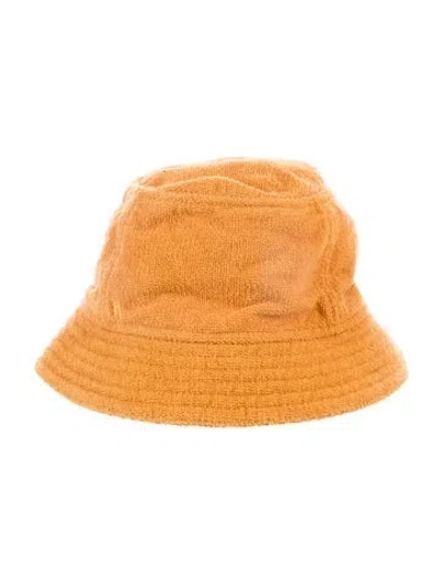 Pre-owned Hermes Terry Cloth Eden Bucket Hat In Yellow