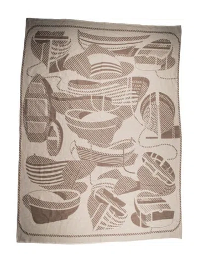 Pre-owned Hermes Thalassa Throw Blanket In Neutrals