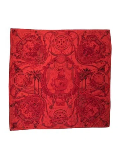Pre-owned Hermes The Horsawards Silk Scarf In Red