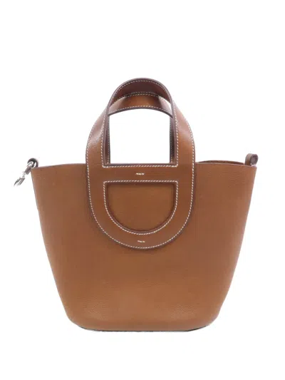 Pre-owned Hermes The Loop 18 Tote Bag In Brown