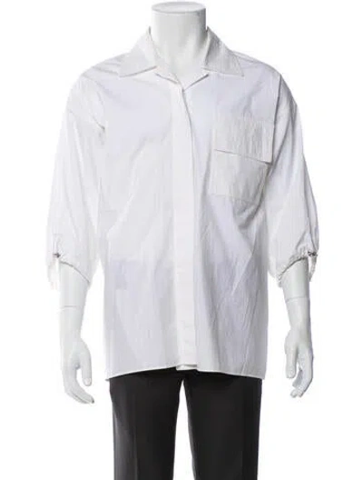 Pre-owned Hermes Three-quarter Sleeve Shirt In White